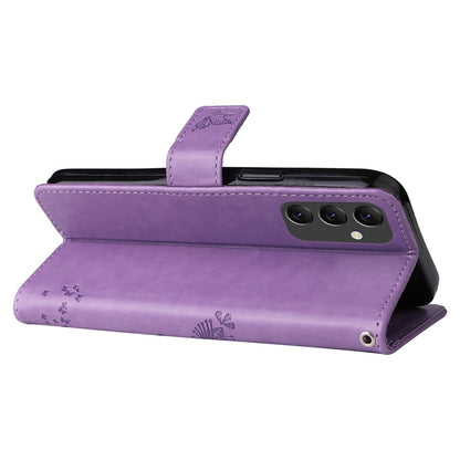 Anymob Samsung Case Purple Butterfly Luxury Wallet Phone Flip Leather Cover With Card Slot Protection-Mobile Phone Cases-PEROZ Accessories