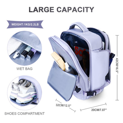 Anypack Backpack Gray Multi-Function Luggage Lightweight Waterproof Women&