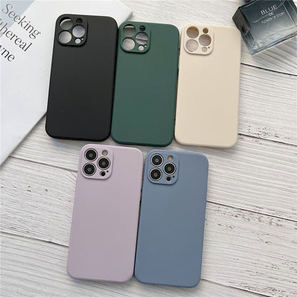 Anymob iPhone White Square Silicone Phone Case Slim Soft Back Cover-Mobile Phone Cases-PEROZ Accessories