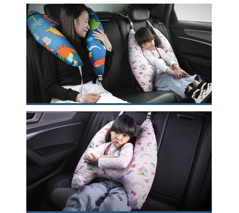 Anypack Car Travel Pillow UShape Zoo Park Pattern Children Travel Pillow Cushion for Car Seat, Safety Neck Pillow for Kids-Neck Pillow-PEROZ Accessories