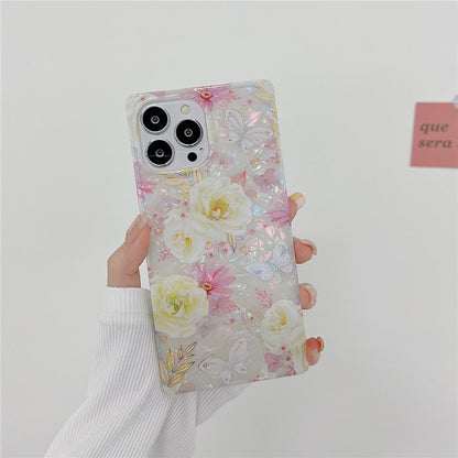Anymob iPhone Rose Pink Shining Dream Case With Butterfly Shell Phone Cover-Mobile Phone Cases-PEROZ Accessories