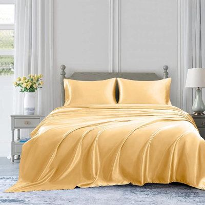 Anyhouz Fitted Sheet 180x200cm Jade Luxury Silky Beddings Set with Pillow Cases-Beddings-PEROZ Accessories