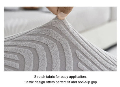 Anyhouz Chair Cover Dark Grey Knitted Lines Design with Anti-Dirt and Elastic Material for Dining Room Kitchen Wedding Hotel Banquet Restaurant-Chair Cover-PEROZ Accessories