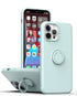 Anymob iPhone Case Light Blue Square Liquid Silicone Magnetic Holder Ring Stand Cover-Mobile Phone Cases-PEROZ Accessories