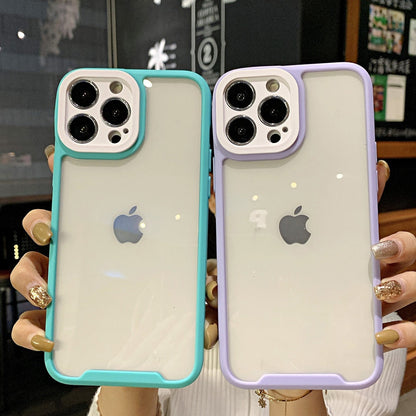 Anymob iPhone Case Black Transparent Candy Color Shockproof Bumper Cover-Mobile Phone Cases-PEROZ Accessories