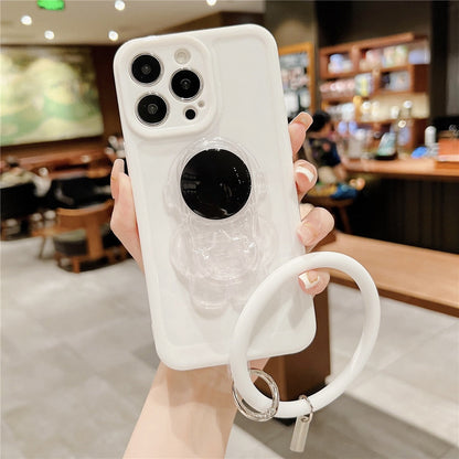 Anymob iPhone Pink Astronaut Stand Holder Bracelet Case Soft Silicone Phone Cases-Mobile Phone Cases-PEROZ Accessories