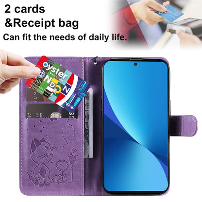 Anymob Xiaomi Redmi and Poco Case Light Pink 3D Cat Embossed PU Leather Leather Phone Flip Cover-Mobile Phone Cases-PEROZ Accessories
