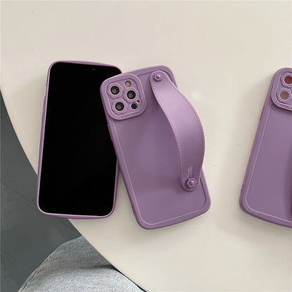 Anymob iPhone Case Romantic Purple Wristband Silicone Flower Lens Protection Soft Phone Cover-Mobile Phone Cases-PEROZ Accessories