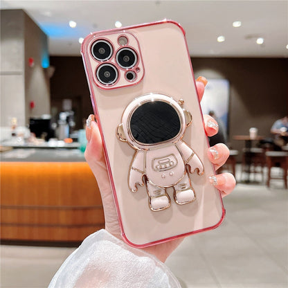 Anymob iPhone Case Green Astronaut Folding Stand Shockproof Bumper Soft Silicone Cover-Mobile Phone Cases-PEROZ Accessories