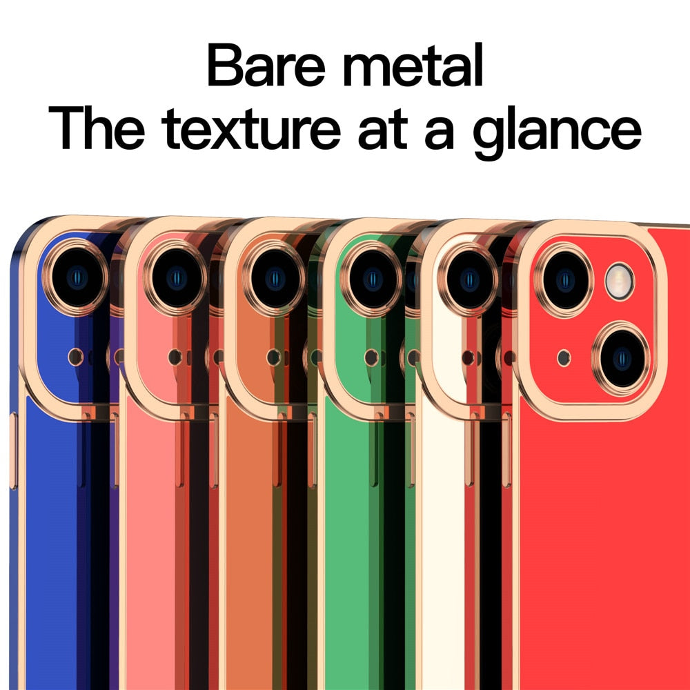 Anymob iPhone Case Rose Gold Soft Electroplate Camera Protection Shockproof Back Cover-Mobile Phone Cases-PEROZ Accessories