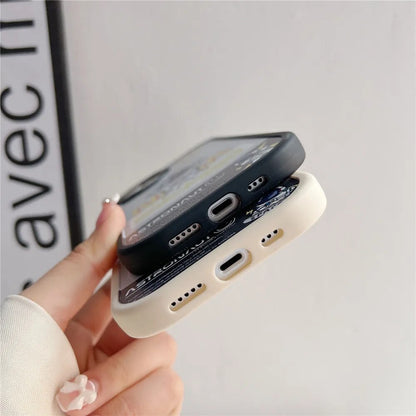 Anymob iPhone Case Shockproof Black Cute Cartoon Astronaut Phone Case Silicone Lens Protective Shockproof Cover-Mobile Phone Cases-PEROZ Accessories