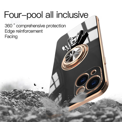 Anymob iPhone White Astronaut Magnetic Bracket Phone Case Plating Shell-Mobile Phone Cases-PEROZ Accessories