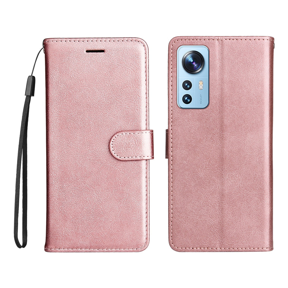 Anymob Xiaomi Redmi Case Black Luxury Solid Color Leather Wallet Flip Phone Cover Protection-Mobile Phone Cases-PEROZ Accessories