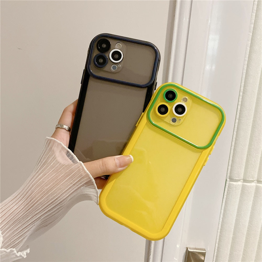 Anymob iPhone Case Black Colorful Bumper Clear Soft Silicone Transparent Lens Protection Cover-Mobile Phone Cases-PEROZ Accessories