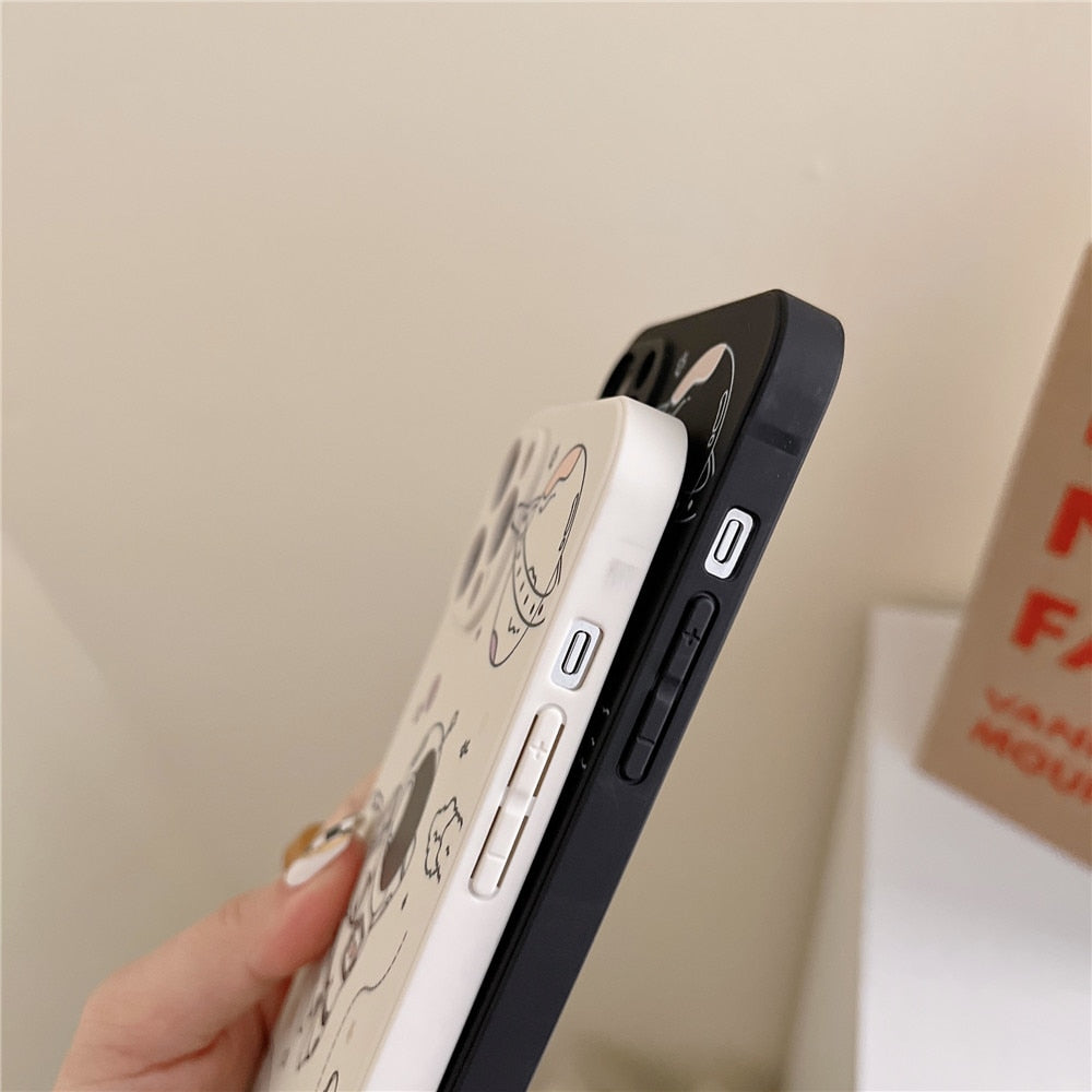 Anymob iPhone Case Black Shockproof Astronaut Cute Soft Silicone Cover Bumper-Mobile Phone Cases-PEROZ Accessories