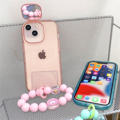 Anymob iPhone Blue Makeup Mirror Phone Case Shockproof Silicone Bracelet Cover-Mobile Phone Cases-PEROZ Accessories