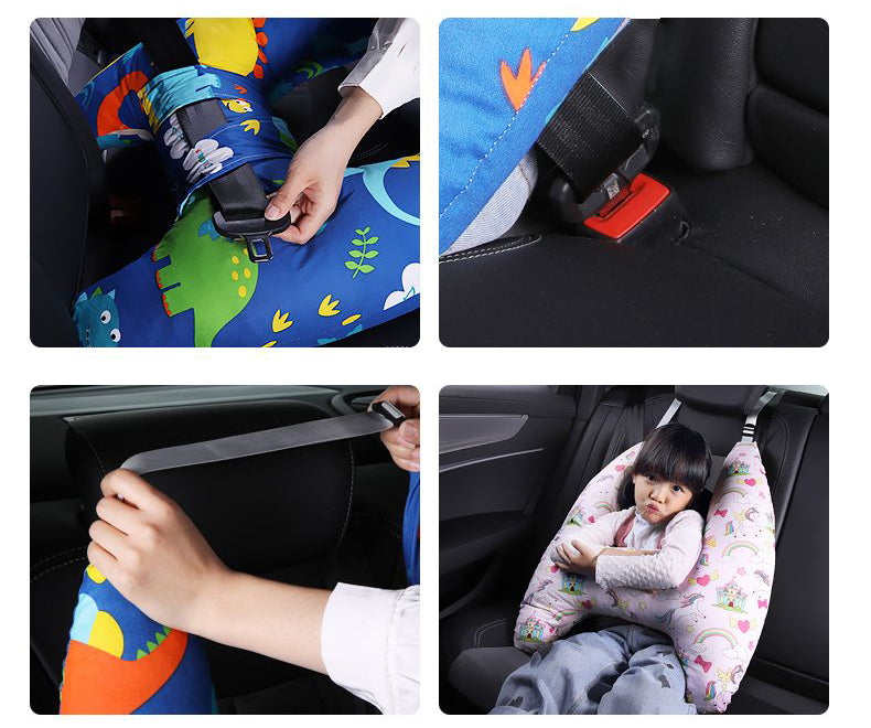 Anypack Car Travel Pillow UShape Unicorn and Rainbow Pattern Children Travel Pillow Cushion for Car Seat, Safety Neck Pillow for Kids-Neck Pillow-PEROZ Accessories