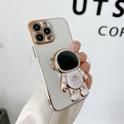 Anymob iPhone Case Mint Green Luxury Astronaut Kickstand Soft Silicon Plating Bumper Back Cover-Mobile Phone Cases-PEROZ Accessories