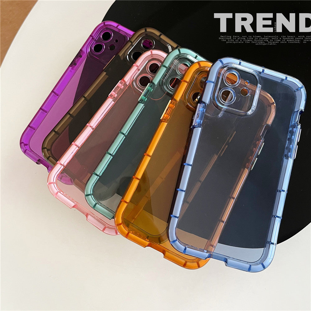 Anymob iPhone Phone Case Apple Mobile Cover Orange Transparent Color Bars Shockproof Soft Silicon Cover iPhone13 Pro Max 11 12 Pro Max X XS Max XR-Mobile Phone Cases-PEROZ Accessories
