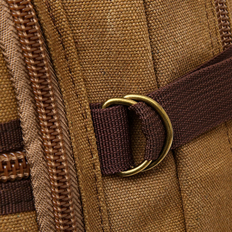 Anypack Backpack Brown Travel Mountaineering Multi Functional Wear Resistant And Durable Backpack Extra Large Canvas Bag 60 Liters-Backpacks-PEROZ Accessories