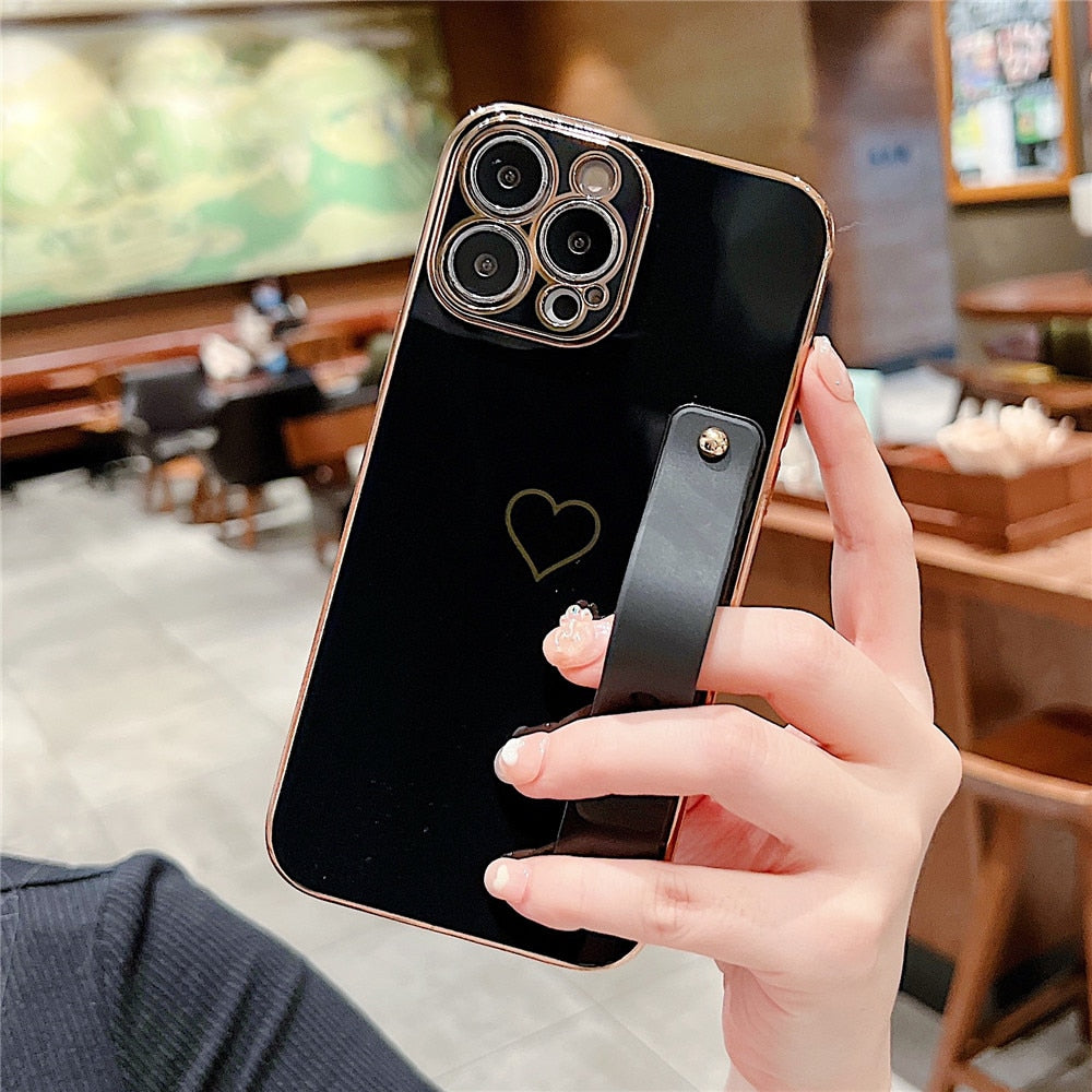 Anymob iPhone Case Gummy Black Universal Heart Space Holder Phone Cover-Mobile Phone Cases-PEROZ Accessories
