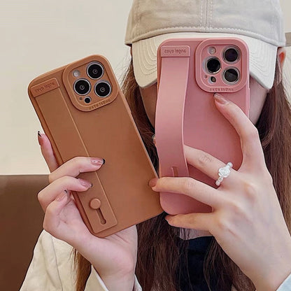 Anymob iPhone Case Pink Wristband Soft Silicone Wrist Matte Shockproof Phone Cover-Mobile Phone Cases-PEROZ Accessories
