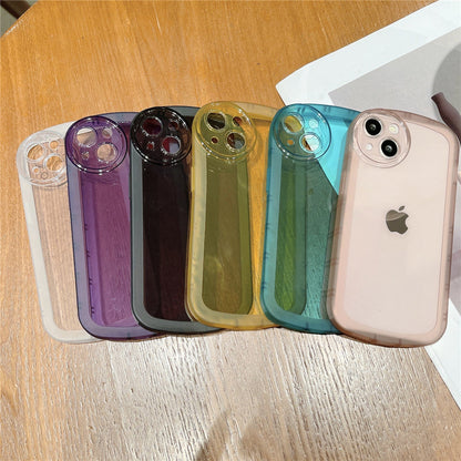 Anymob iPhone Case Pink Round Camera Protection Shockproof Bumper Cover iPhone 13 11 12 Pro Max X XS Max XR 7 8 Plus SE 2020 Compatible-Mobile Phone Cases-PEROZ Accessories