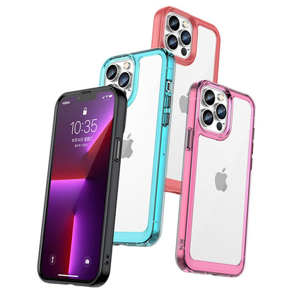 Anymob iPhone Case White Transparent Bumper Shockproof Candy Color Soft Acrylic Back Cover-PEROZ Accessories