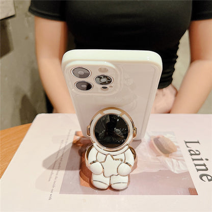 Anymob iPhone White Hand Ring Loop Soft Case Astronaut Folding Stand Holder Cover-Mobile Phone Cases-PEROZ Accessories