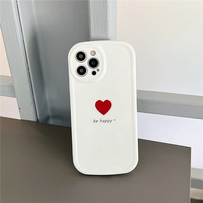 Anymob iPhone Case White Lovely Love Heart Soft Silicone Shockproof Bumper Camera Protection Cover-Mobile Phone Cases-PEROZ Accessories