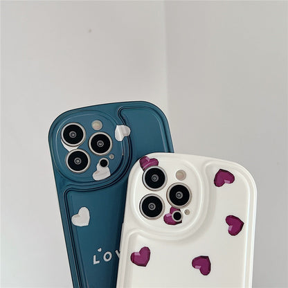 Anymob iPhone Case White Love Heart Phone Soft Silicone Shockproof Camera Protection Bumper Cover-Mobile Phone Cases-PEROZ Accessories