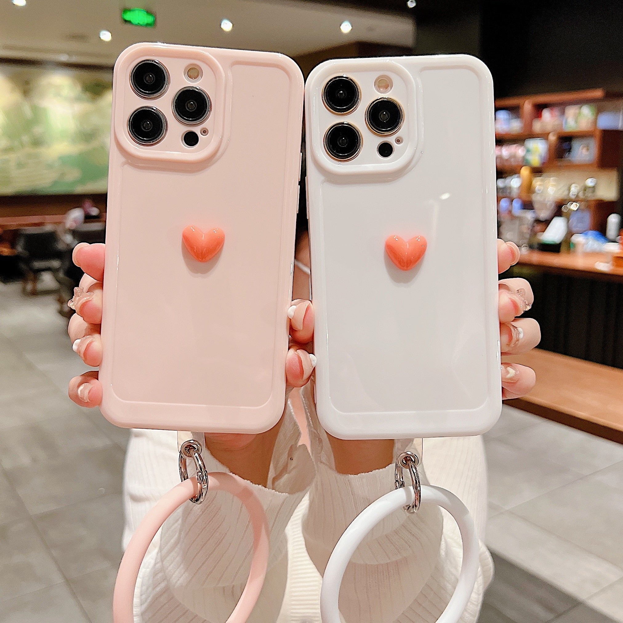 Anymob iPhone Black And Blue 3D Love Heart Bracelet Phone Case Shockproof Soft Silicone Cover-Mobile Phone Cases-PEROZ Accessories