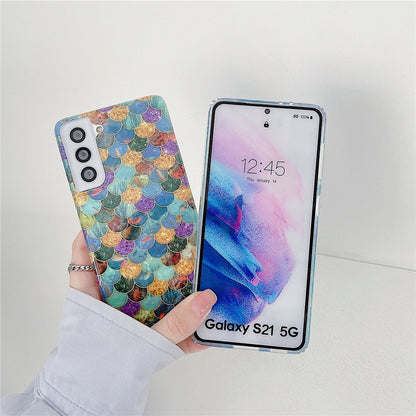 Anymob Samsung Gradient Pink Silicone Dream Shell Pattern Case Shockproof Back Cover-Mobile Phone Cases-PEROZ Accessories