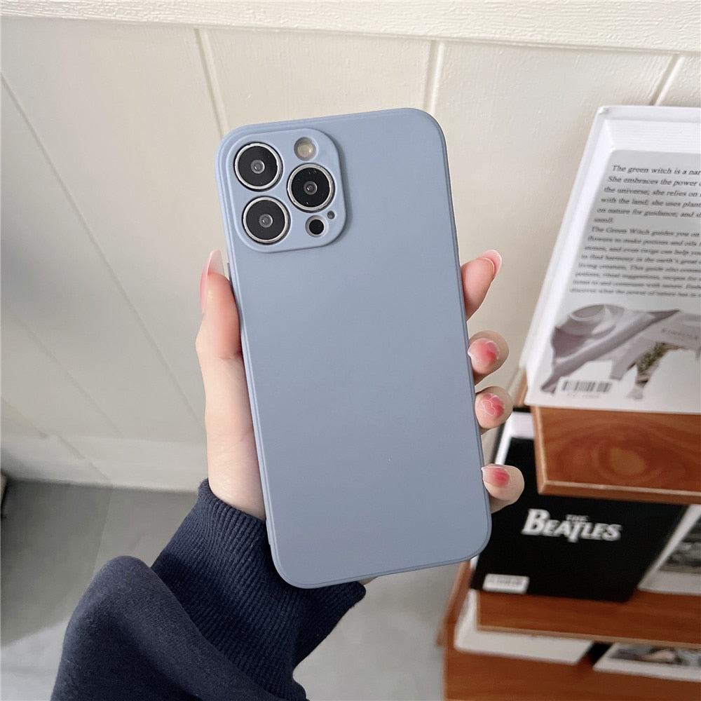 Anymob iPhone Green Square Silicone Phone Case Slim Soft Back Cover-Mobile Phone Cases-PEROZ Accessories