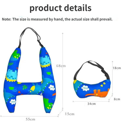 Anypack Car Travel Pillow White Dinosaur 1 Set for Kids and Adult Neck Head Support H-Shape Travel Pillow-Neck Pillow-PEROZ Accessories