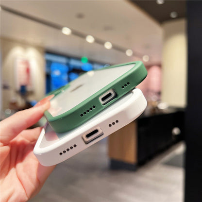 Anymob iPhone Case White Round Camera Protection Shockproof Soft Bumper Frame Mobile Cover iPhone 11 12 Pro Max 13 Pro Max Compatible-Mobile Phone Cases-PEROZ Accessories