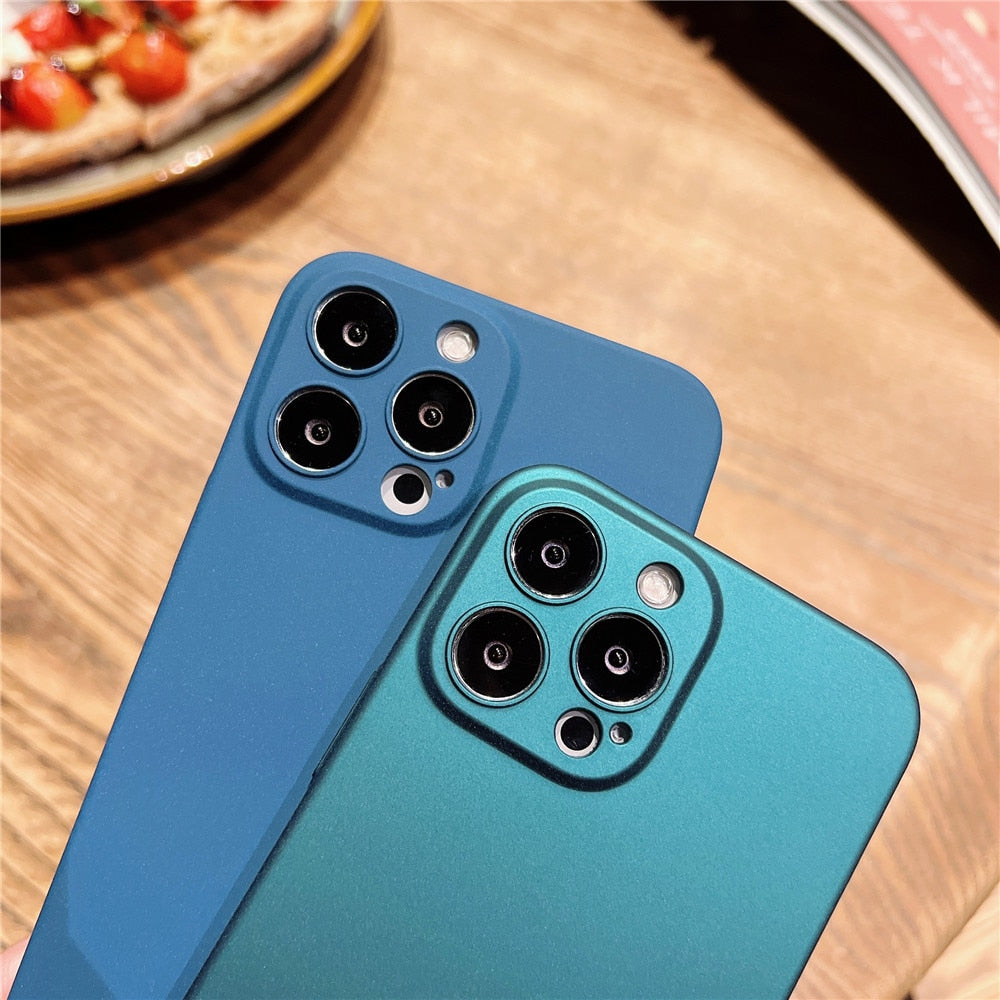 Anymob iPhone Case Blue Colorful Ultra Thin Matte Hard Frosted Shockproof Phone Cover-Mobile Phone Cases-PEROZ Accessories