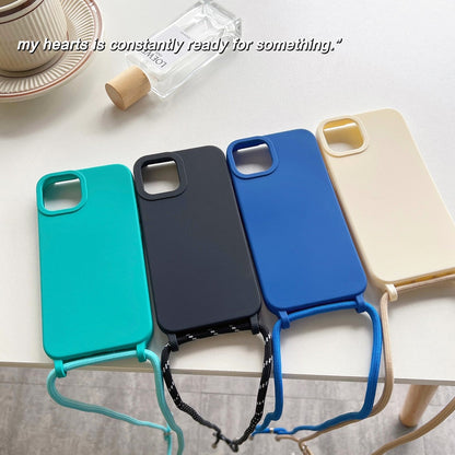 Anymob iPhone Case Orange Crossbody Necklace Strap Lanyard Cord Soft Silicone Cover-Mobile Phone Cases-PEROZ Accessories
