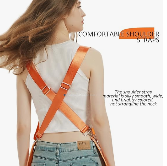 Anyhouz Kitchen Apron Orange Waterproof Oilproof Canvas Double layer For Barber Painting Men and Women Work Clothes-Aprons-PEROZ Accessories