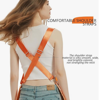 Anyhouz Kitchen Apron Orange Waterproof Oilproof Canvas Double layer For Barber Painting Men and Women Work Clothes-Aprons-PEROZ Accessories
