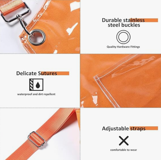Anyhouz Kitchen Apron Orange Waterproof Oilproof Canvas Double layer For Barber Painting Men and Women Work Clothes-Aprons-PEROZ Accessories