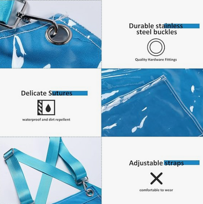 Anyhouz Kitchen Apron Blue Waterproof Oilproof Canvas Double layer For Barber Painting Men and Women Work Clothes-Aprons-PEROZ Accessories
