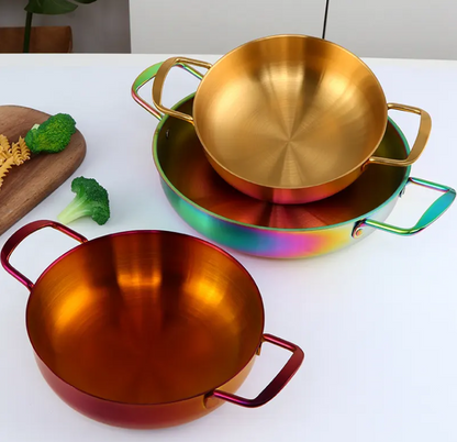 Anygleam Stock Pot Gold-S Stainless Steel HotPot Without Lid Single-Layer Cooking Soup Noodle Sea Food Home Kitchen Restaurant Tools-Pots-PEROZ Accessories