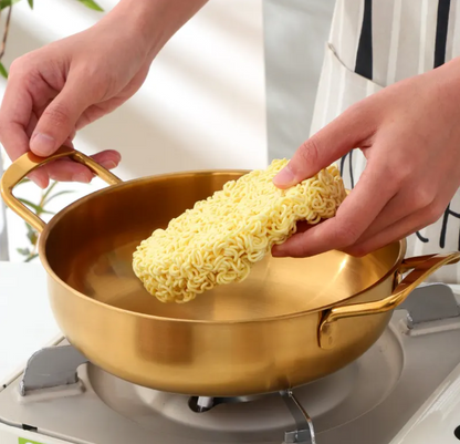 Anygleam Stock Pot Gold-S Stainless Steel HotPot Without Lid Single-Layer Cooking Soup Noodle Sea Food Home Kitchen Restaurant Tools-Pots-PEROZ Accessories
