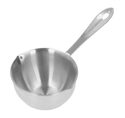 Anygleam Cookware Pouring Pots 2pcs Silver Mini Sauce Heating Stainless Steel Kitchen Chocolate Pot Butter Milk Drip Pot Small With Handle-Pots-PEROZ Accessories