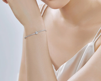 Anyco Bracelet Stackable Adjustable S925 Blue Pendant Sterling Silver 18K Gold Plated Cuban Chain Bracelets Women-Bracelets-PEROZ Accessories