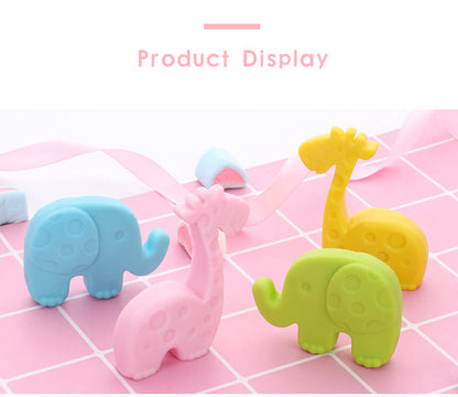 AnyGleam Chop Stick Blue Elephant 1 Pair Reusable Gold Stainless Steel Cartoon for Kids and Children Kitchen Accessories-Kitchen &amp; Dining-PEROZ Accessories
