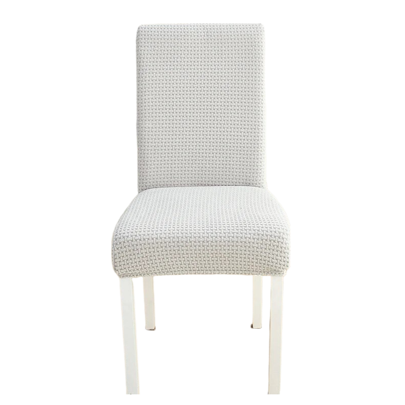 Anyhouz Chair Cover Light Grey Micro Knitted Design with Elastic Material for Dining Room Kitchen Wedding Hotel Banquet Restaurant-Chair Cover-PEROZ Accessories
