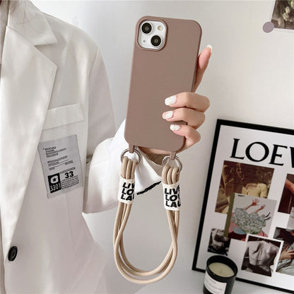 Anymob iPhone Case Army Green Lanyard Strap Soft Silicon Wristband Rope Matte Cover-Mobile Phone Cases-PEROZ Accessories