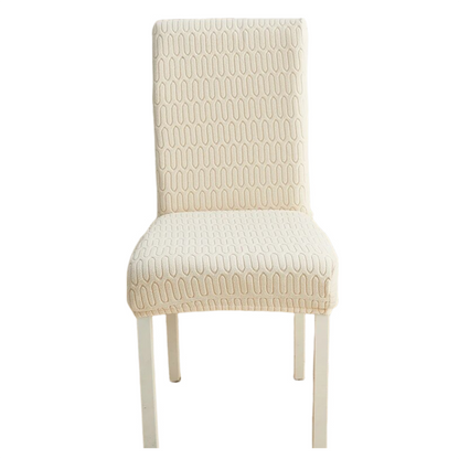 Anyhouz Chair Cover Beige Wavey Lines Design with Elastic Material for Dining Room Kitchen Wedding Hotel Banquet Restaurant-Chair Cover-PEROZ Accessories